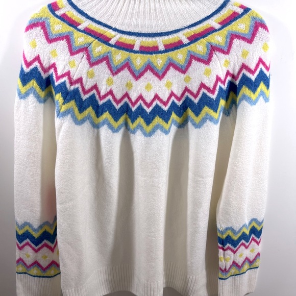 🆕Vince Camuto>Soft stretch neck zig zag design ski sweater - NWT - Picture 2 of 5